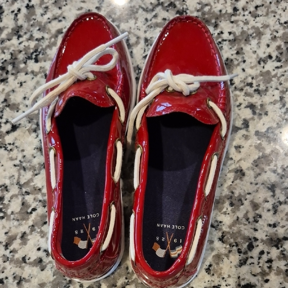 Cole Haan Red Patent Leather Loafers